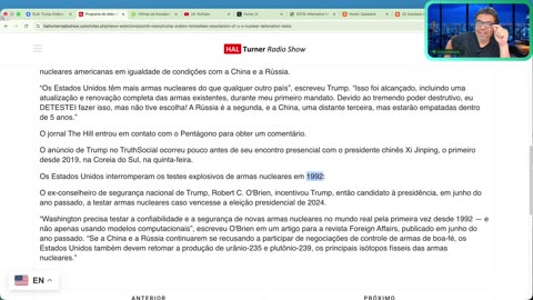 EUA: Trump Ordena Testes Nucleares