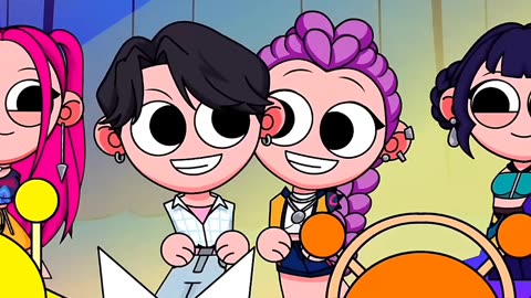 Cartoon Characters Unite_ Pressing Buttons & Shining Together! #sprunki #shorts #youtubeshorts