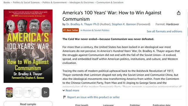 Dr. Bradley Thayer: "America's 100 Years' War Already: How To Win Against Communism" Is Already #1 In Certain Categories On Amazon