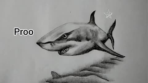 Amazing: how to draw a shark 🦈😱 #art #youtubeshorts #shorts #@ArtwithBir_9 #draw
