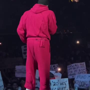 Drake kicks a pregnant fan out of the mosh pit for her safety.