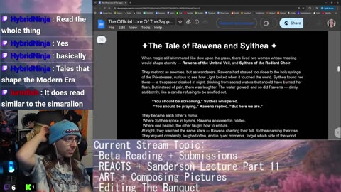 Beta Reading + REACTS + Commentary + Sanderson Part 11! Wheel of Time! Art Arc Drawing: Composing Pictures New Horror Story Editing