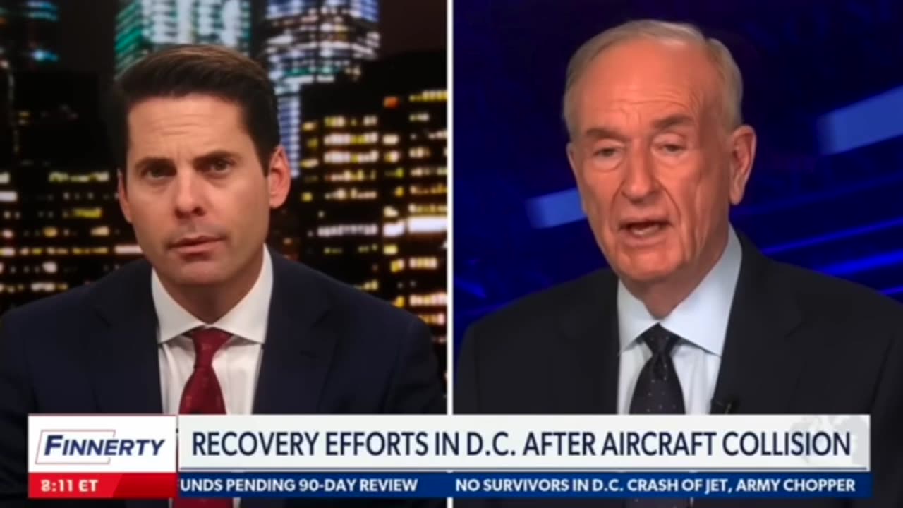 Finnerty (Newsmax) w/ O'Reilly On The Fatal Collision Between A Passenger Airline & A Miltary Helo