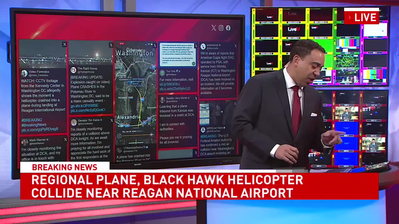 Passenger jet collides with Army helicopter while landing at Reagan National airport near DC