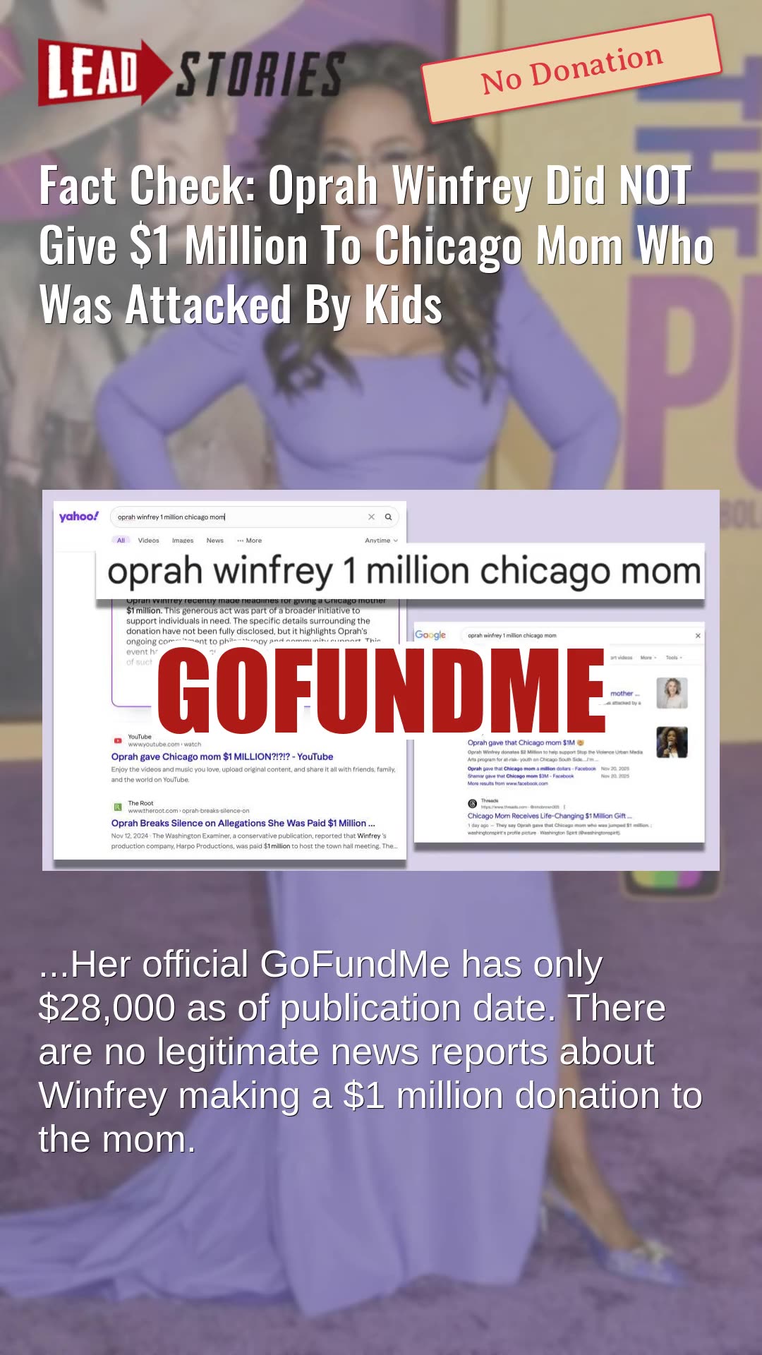 Fact Check: Oprah Winfrey Did NOT Give $1 Million To Chicago Mom Who Was Attacked By Kids