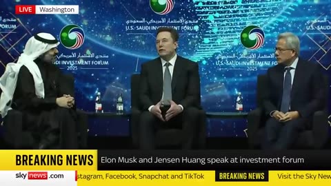 Elon Musk and Jensen Huang discuss the future of technology, AI and space at US-Saudi forum Nov. 19, 2025