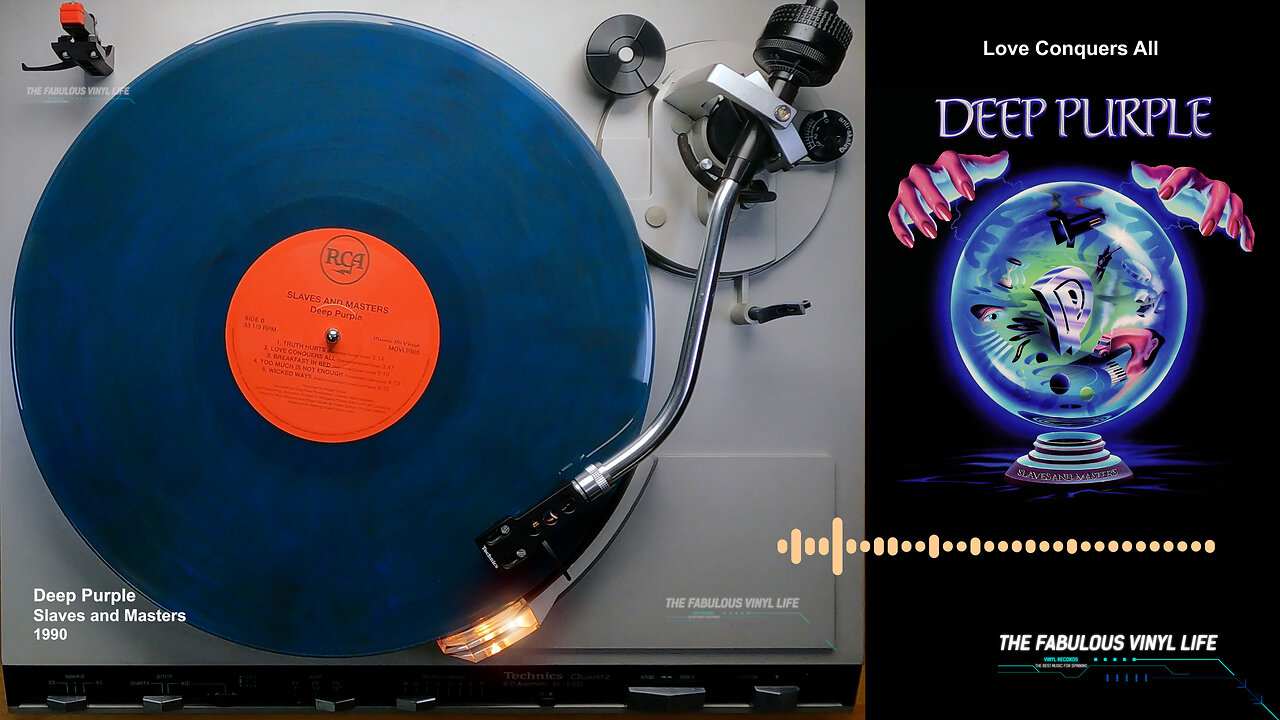 Deep Purple ) Slaves and Masters ) 1990 (35th Anniversary Numbered Blue/Purple Translucent Marbled Vinyl RCA/Music On Vinyl Netherlands 2025)