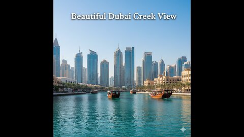 Beautiful Dubai Creek View 🌊 | Boats, Buildings & Calm Water Scene