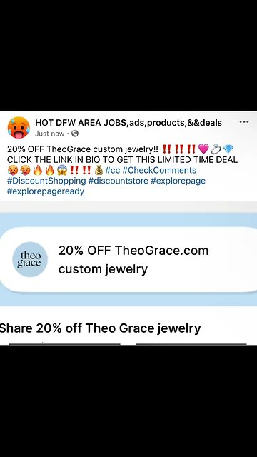 20% OFF TheoGrace custom jewelry!! ‼️‼️‼️🩷💍💎 CLICK THE LINK IN BIO TO GET THIS LIMITED TIME DEAL