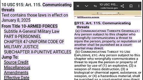 THE PETTY REACTION 1/9/25 JOURNEY VIOLATED THE MILLITARY CODE OF ETHICS