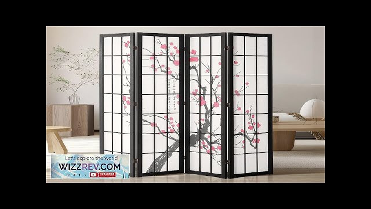 VEVOR Room Divider 4 Panel Japanese Room Divider Screen Wood Folding Privacy Review