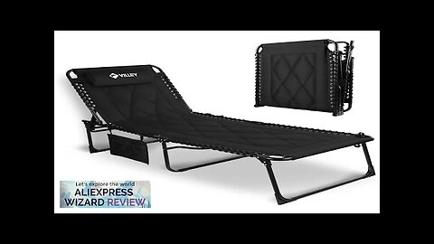 Oversized Padded Chaise Lounge with CushionFoldable Camping CotPatio Reclining Lounge Review