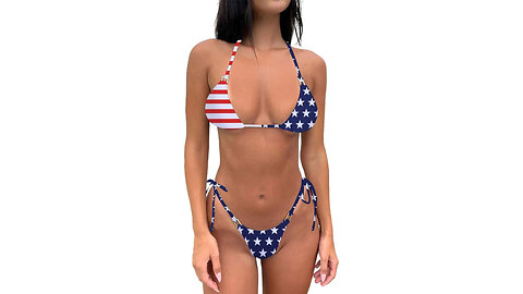 Thong Bikini Set for Women, Halter String Bikini, Cheeky Two Piece Swimsuit Adjustable Bathing Suit.