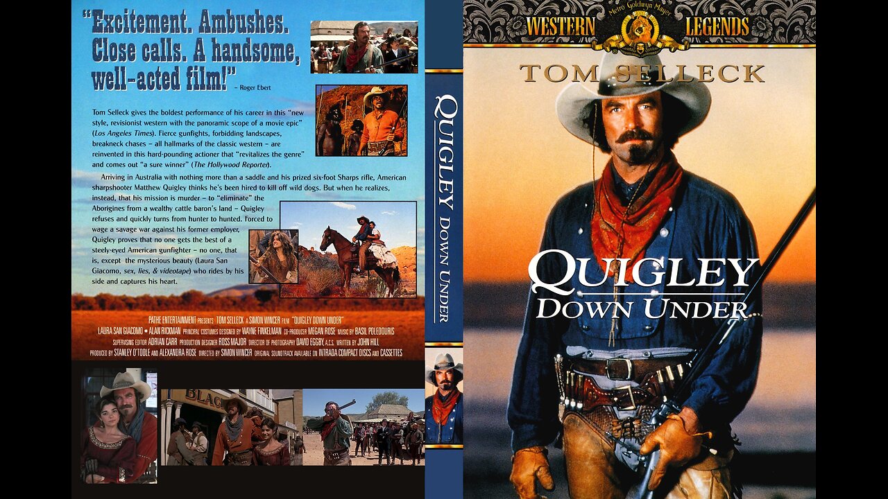 Quigley Down Under, Western 1990. Tom Selleck, Laura San Giacomo, Alan Rickman, Ben Mendelsohn