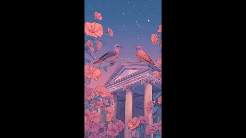 enjoy two banks talking about their colours and some birds flying over with and star smilling.