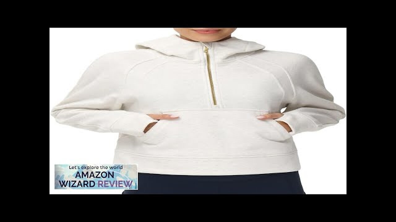 THE GYM PEOPLE Womens' Hoodies Half Zip Long Sleeve Fleece Crop Pullover Review