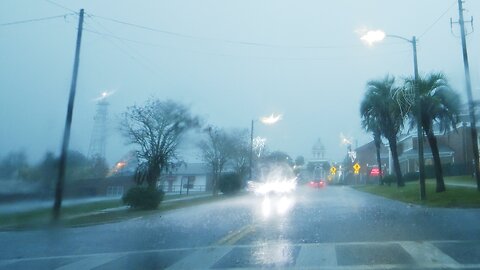 a rainy drive thru northern Florida