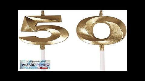 Bailym 50th Birthday CandlesGold Number 50 Cake Topper for Birthday Decorations Party Review