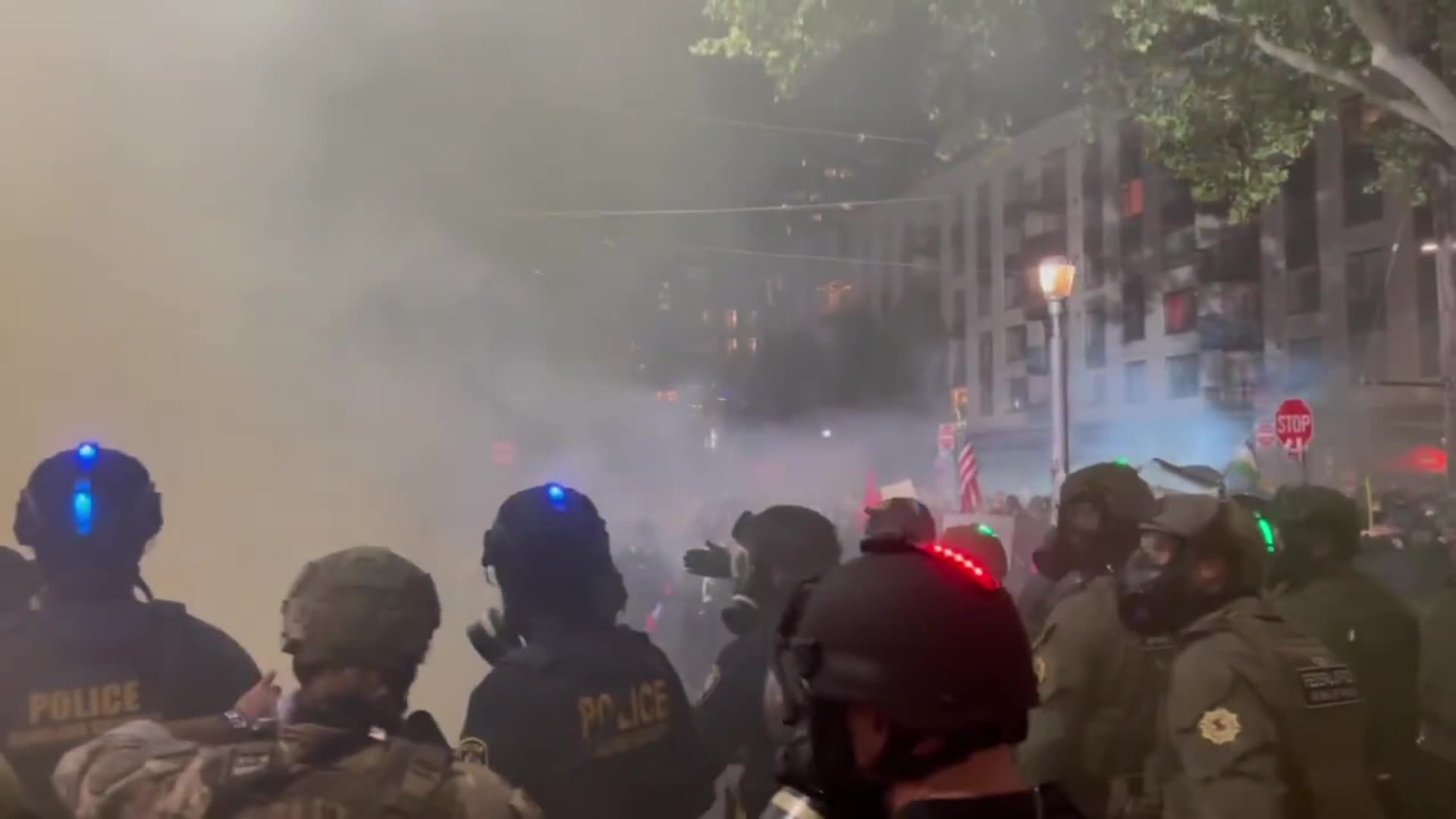 Antifa rioters throw exploding munitions and tear gas at DHS agents