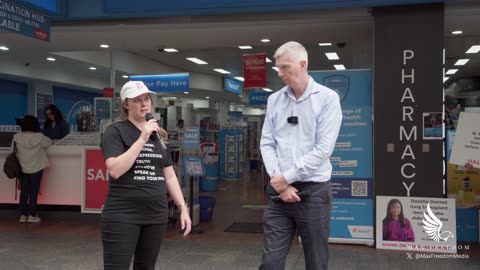 Protesting outside Harmacity