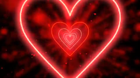 Neon Lights Love ❤️ Neon Heart Tunnel Background Video