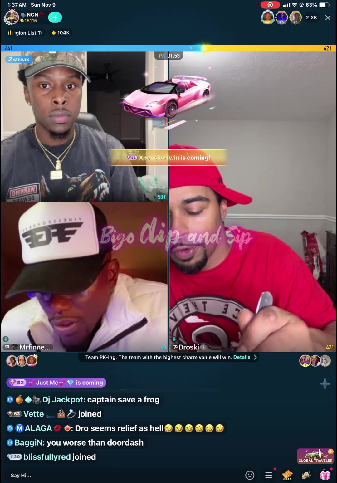 Team pk NoCap puts pepper in 21 nose ft Finesse n Droski 11/9/25 #bigoclipandsip