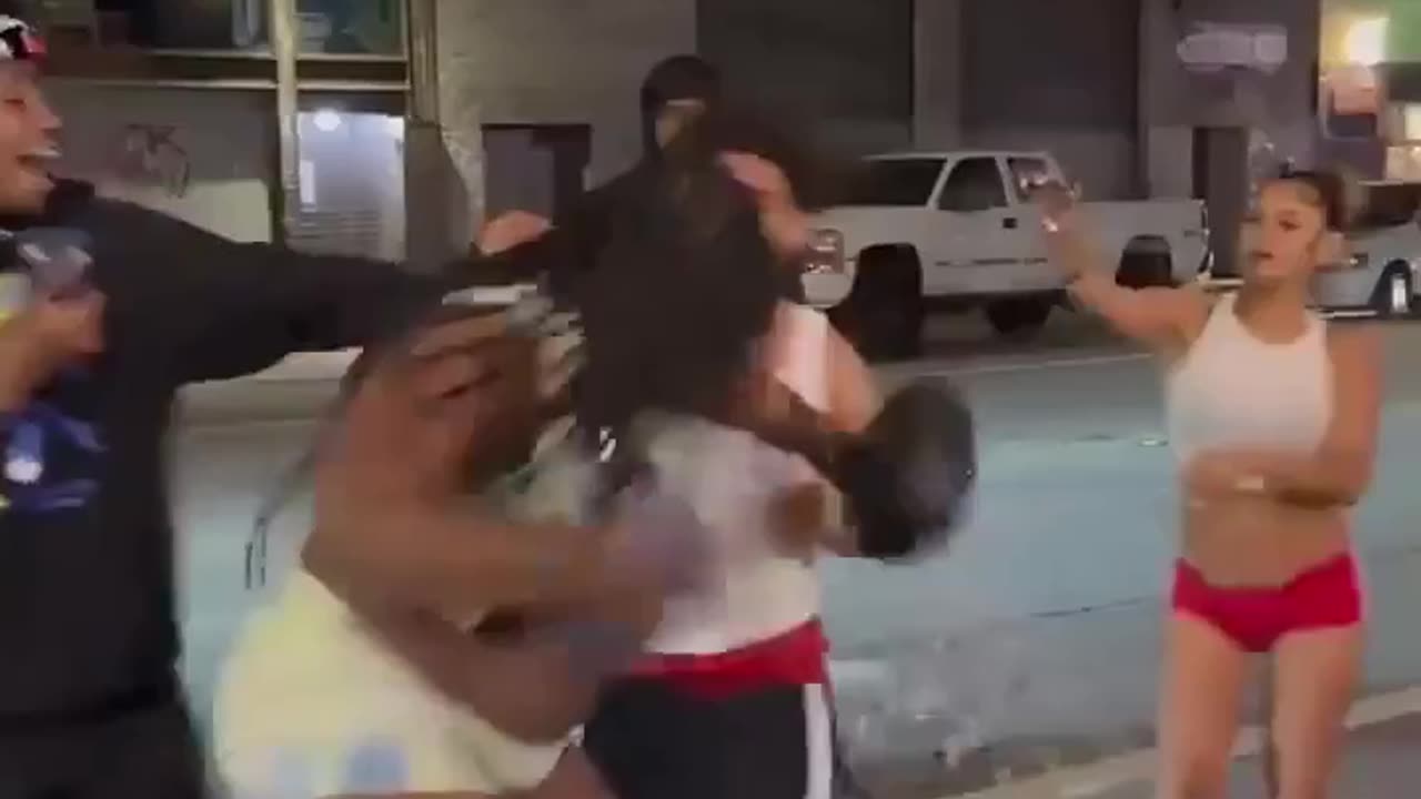 Fat monkey wins a fight