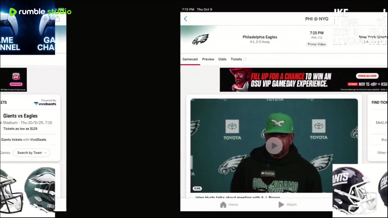 Philadelphia Eagles vs New York Giants 10/9/2025