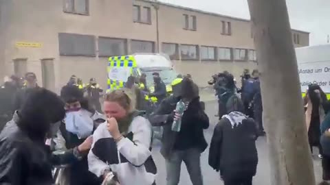 Police in Ireland fcked up Hamas supporters with batons 
