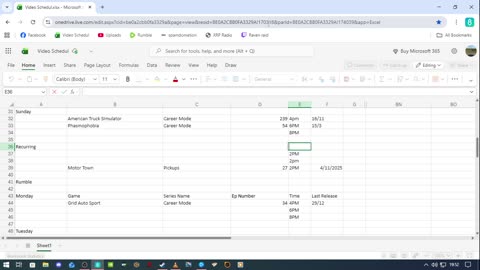 Video Schedule (December 2025) Rumble