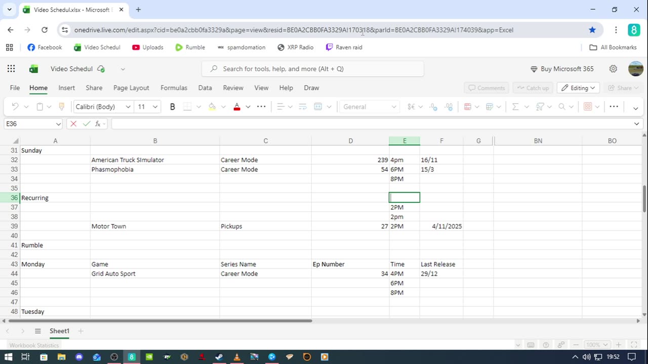 Video Schedule (December 2025) Rumble