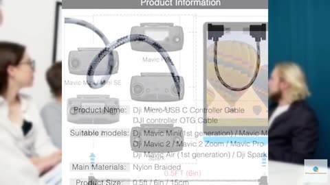 0.5FT Micro to USB C Remote Controller Cable for IPhone 17/16/15 Pro Max,DJI Mav