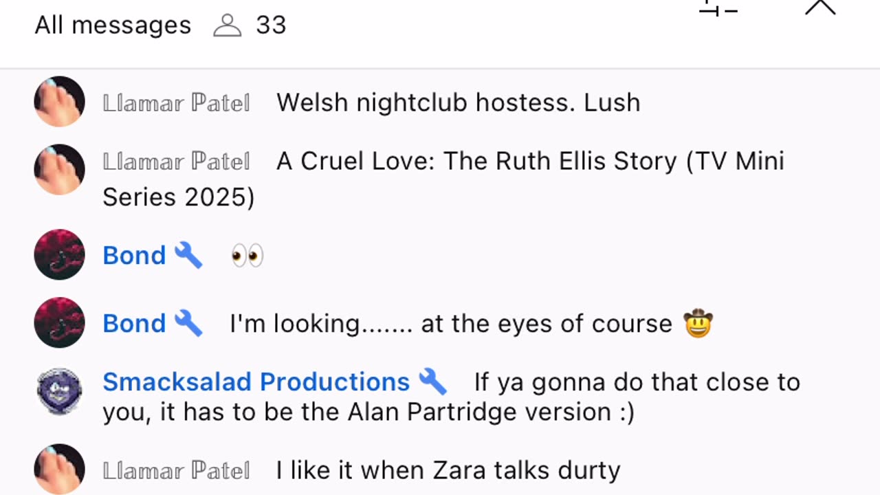 Zara talking about her daughter’s cat I believe. In the morning. Why is Zara online 24/7??