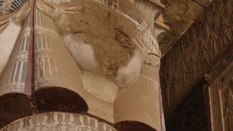Interior Temple Columns with Hathor Capitals | Temple of Hathor at Dendera | IamSaave