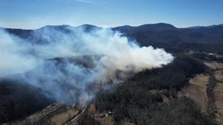 Aerial footage of the #CrookedCreekFire in Western North Carolina.