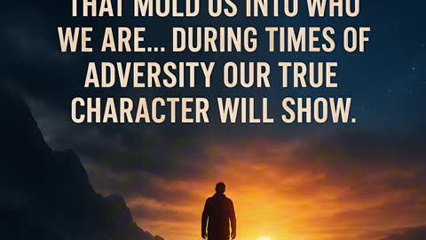 It is our experiences that mold us