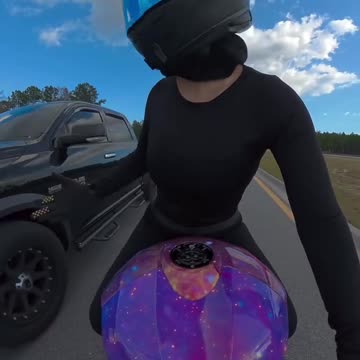Girl on bike gets pied