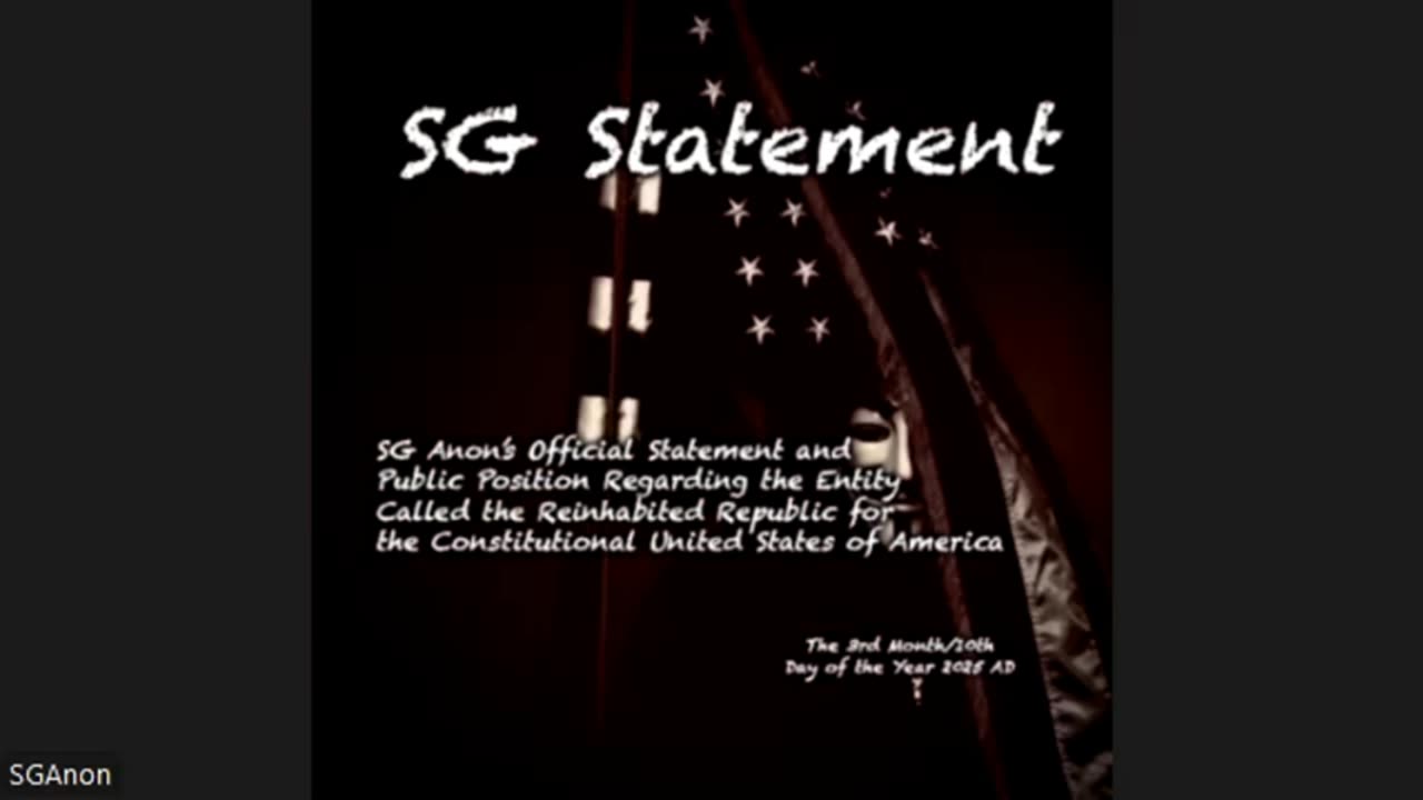 SG Anon Official Statement and Public Position Regarding the Entity Called the Reinhabited Republic