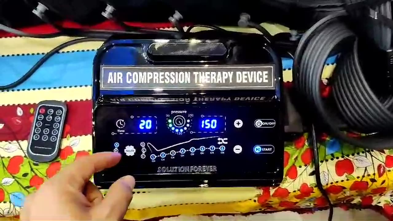 Air Compression Therapy DVT Digital 8 Chamber with 2 Leg Sleeves 1 Arm and 1 Waist Remote Controlled