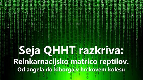 Seja QHHT razkriva: Reinkarnacijsko matrico reptilov. Od angela do kiborga v hrčkovem kolesu