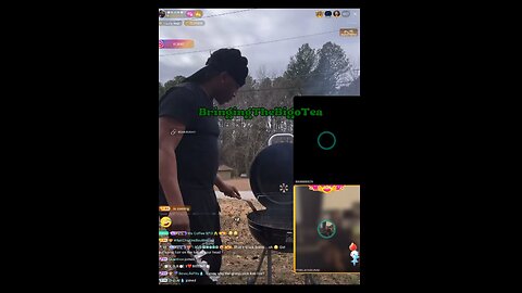 The weather was nice again KOB grilling lamb chops,crab legs,broccolini,mushrooms,& potato