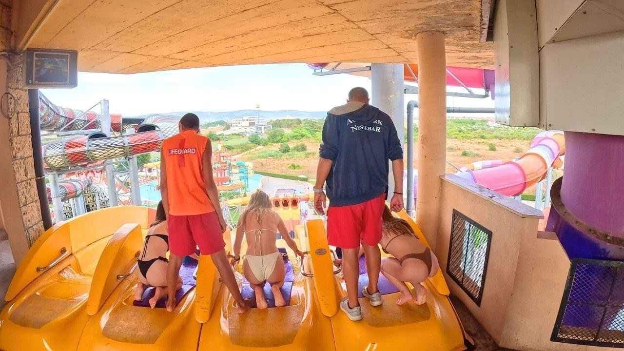 Is This Europes CRAZIEST Water Park? Aquapark Nessebar, Bulgaria | All Waterslides (Complete POV)