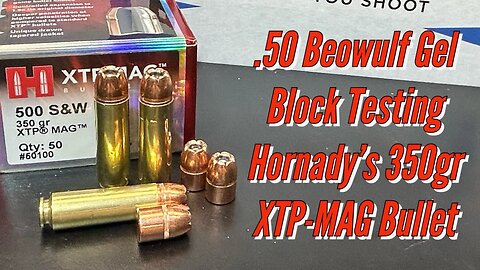 .50 Beowulf 350gr XTP-MAG, Ballistic Gel Block Testing the Hornady bullet. 50cal AR15 Thumper