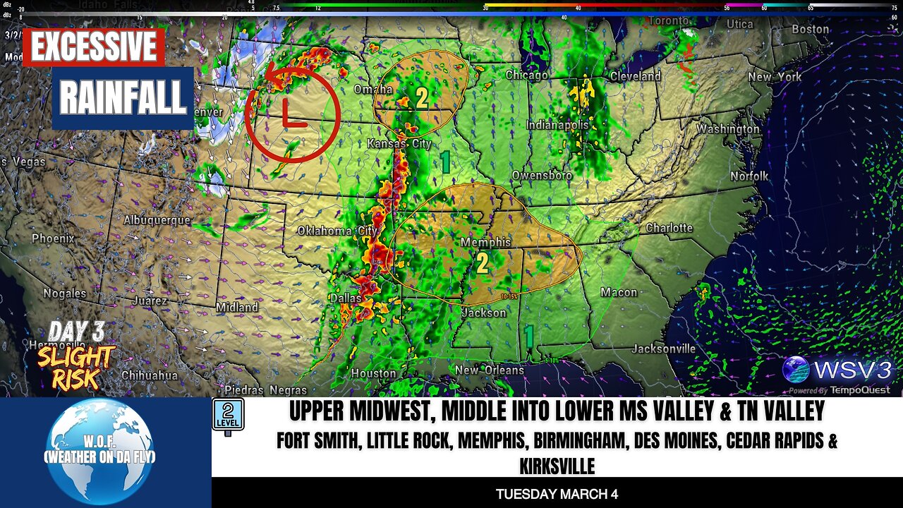 🌧️ Cyclone to Bring Excessive Rainfall Risk Tuesday! 3/2/25 #shorts #weatheralert #rainfall