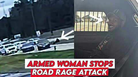 Armed Woman Stops Road Rage Attacker in Houston | Caught on Camera #roadrage