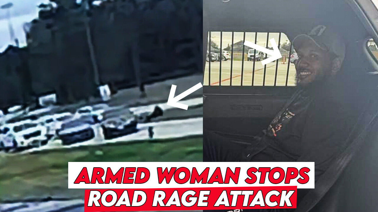 Armed Woman Stops Road Rage Attacker in Houston | Caught on Camera #roadrage
