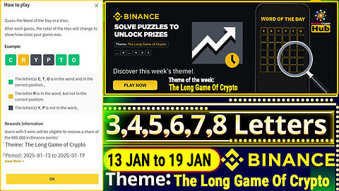 The Long Game Of Crypto Theme | Binance Word Of The Day | Word of the day answer today