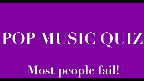Pop music Quiz.