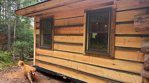 Building Alone in the Wilderness | Entrance from the Bedroom to the Log Cabin & Installing Windows