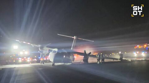 🇨🇦✈️ In Canada, a plane caught fire after its wing hit the runway due to problems